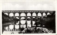 CPA Nimes el puente de Gard