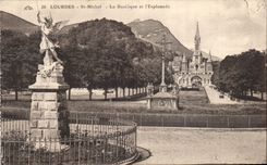 CPA Lourdes St Michel the Basilica and the Esplanade
