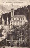 CPA Lourdes the Cave and the Basilica