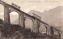 CPA Lourdes Funicular of the Peak of Jer the Large Viaduct