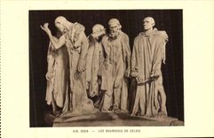 Hombres de la clase media de CPA Rodin de Calais