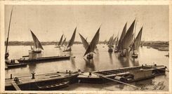 CPA Egypte Le Caire Le Nil Bateaux 