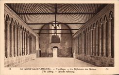 CPA Mont Saint Michel the Abbey the Refectory of the Monks