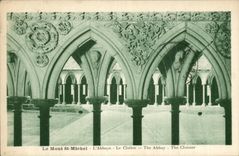 CPA Mont Saint Michel the Abbey the Cloister