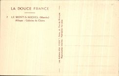 CPA Soft France the Mount St Michel Galleries Abbey Of the Cloister