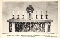 CPA the Mount St Michel the New Major Furnace bridge Of the Abbey Basilica Inauguration on July 7th 1927