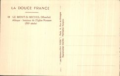 CPA Soft France the Mount St Interior Michel Abbey Of the Romance Church