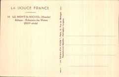 CPA Soft France the Mount St Michel Refectory Abbey Of the Monks