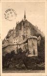 CPA Mont Saint Michel walls and the abbey
