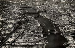 CPA Aerival View Off Thames From Tower Bridges To Charing London Cross-country race