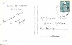 CPA Paris En Flanant La Tour Eiffel