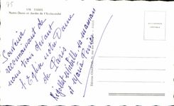 CPA Paris Notre Dame y Jardin Of que el palacio del arzobispo Barge