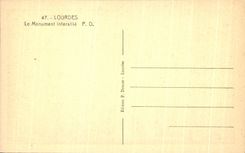 CPA Lourdes the Monument interaille