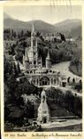 CPA Lourdes the Basilica and the interallied monument
