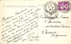 CPA Lourdes the Esplanade and the Basilica