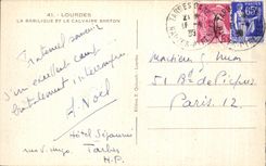 CPA Lourdes the Basilica And the Breton Martyrdom