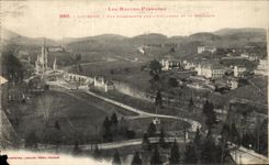 CPA Lourdes View from above on the esplanade and the basilica