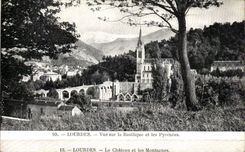 CPA Lourdes Seen On the Basilica and the Pyrenees