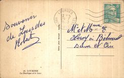 CPA Lourdes the Basilica and Gave