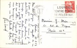 CPA Lourdes Basillque and mountains