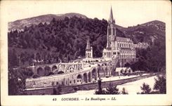CPA Lourdes the Basilica