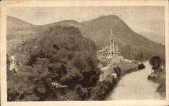 CPA Lourdes Gave and the Basilica