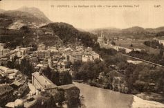 CPA Lourdes the Basilica and the City Seen from of the Castle Fort