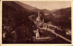 CPA Lourdes the Basilica seen from of the Castle