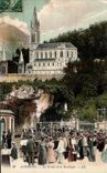 CPA Lourdes the Cave and the Basilica
