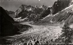Hielo y Jorasses de Of del mar de Blanc del montaje de CPA Chamonix