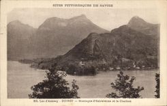 Picturesque CPA Sites Of Savoy Lake Annecy Duingt Mountain of entreverne and Coal