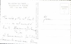 CPA En Avion sur Paris La Tour Eiffel