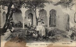 Escenas y tipos mujeres interiores Moorish de CPA