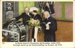CPA the Queen Astrid with Fair of Brussels July 1935