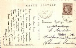 CPA Lourdes the Basilica and Gave