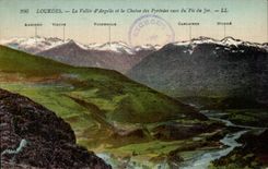CPA Lourdes the Valley of Argeles and the Chain of the Pyrenees seen Peak of Jer