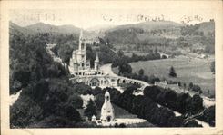 CPA Lourdes the Basilica and the Interallied Monument Seen of the Castle Fort