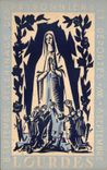 CPA Lourdes Captive and off-set Pilgrimage