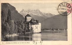 CPA Chateau de Chillon et la Dent du Midi