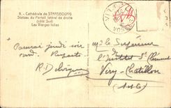 CPA Cathedral of Strasbourg Statues of the side Gate of right-hand side