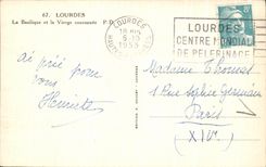 CPA Lourdes the basilica and the Couronnee Virgin