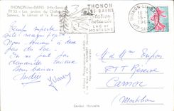 CPA Thonon Les Bains Gardens of the Castle of Sonnaz Leman and the Bank