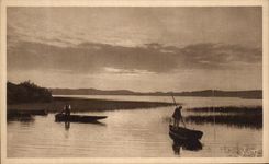 CPA Soft France the Moors De Gascogne Twilight on the Pond of Leon