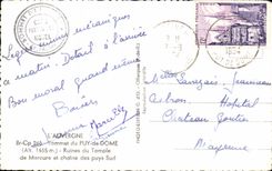 CPA Auvergne Summit of Puy de Dome Ruins of the Mercury Temple and chain of Southern Puys