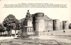 CPA Angers Statue of Rol Rene and the Castle