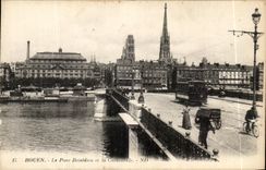 CPA Rouen the Boieldieu Bridge and the Cathedral
