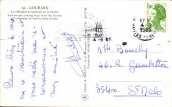 MODERN CARD Lourdes the Patients Return From the Cave