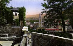 CPA Lourdes Seen from of the Castle Fort