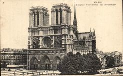 CPA Paris el cuadro total de la iglesia de Notre Dame