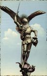 CPA Abbey Of the Mount St Michel Statue Of St Michel By Fremiet